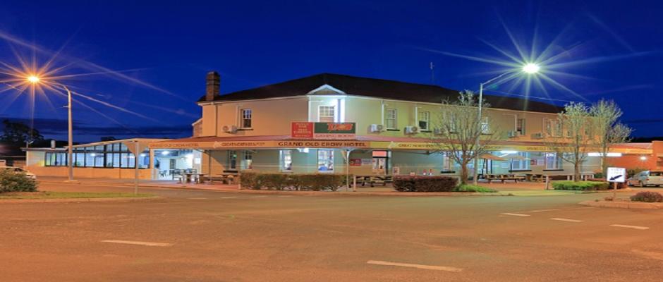 Grand Old Crow Hotel by Night